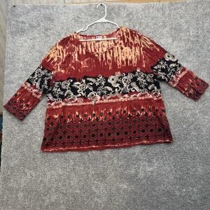 Hippie Maximalist Top Plus Size 3XL Boho Beach Resort Bold Floral Whimsigoth